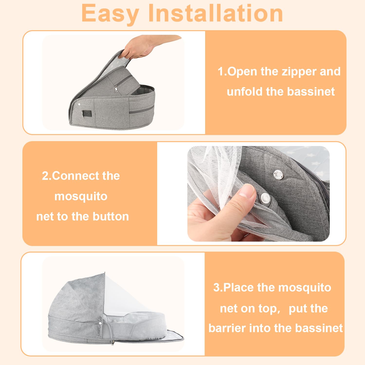 ISELECTOR portable bassinet mattress and pee pad deliver a soft, clean sleep surface.