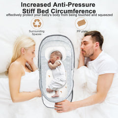 ISELECTOR portable bassinet in side-sleep setup supports close, safe cosleeping.