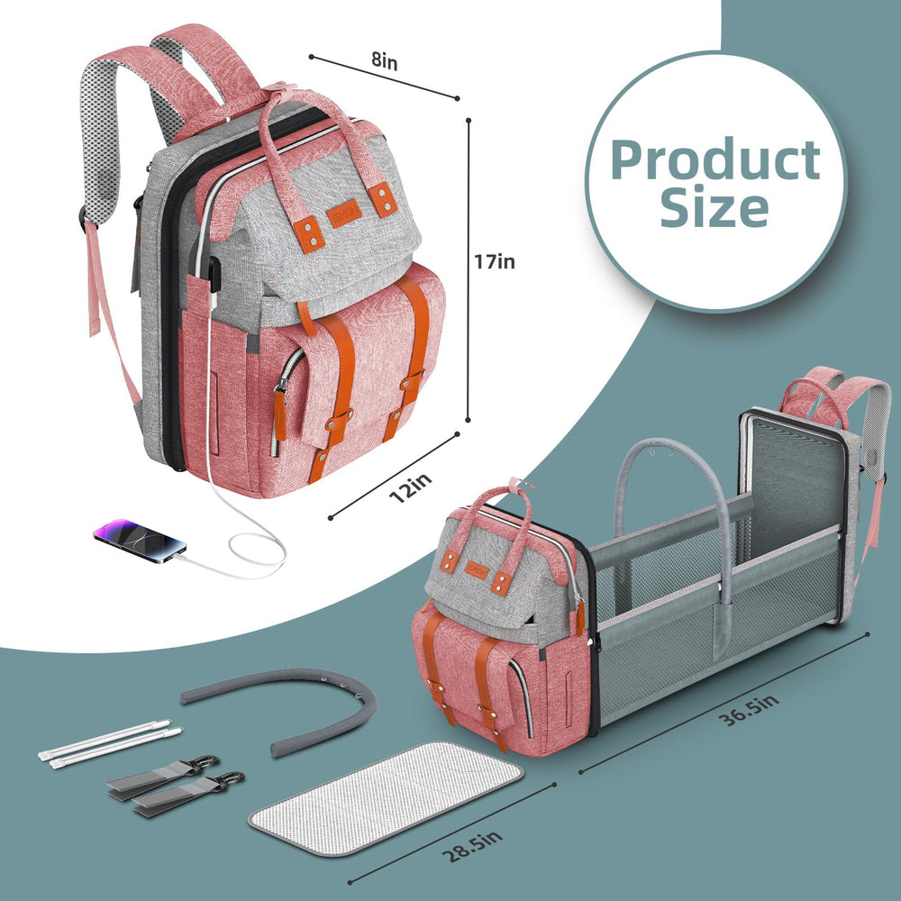 ISMGN diaper bag backpack changing station supports on-the-go diaper changes