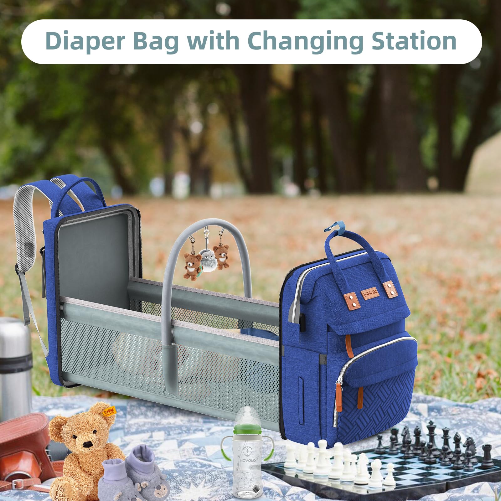 ISMGN diaper bag backpack insulated bottle pockets for temperature control