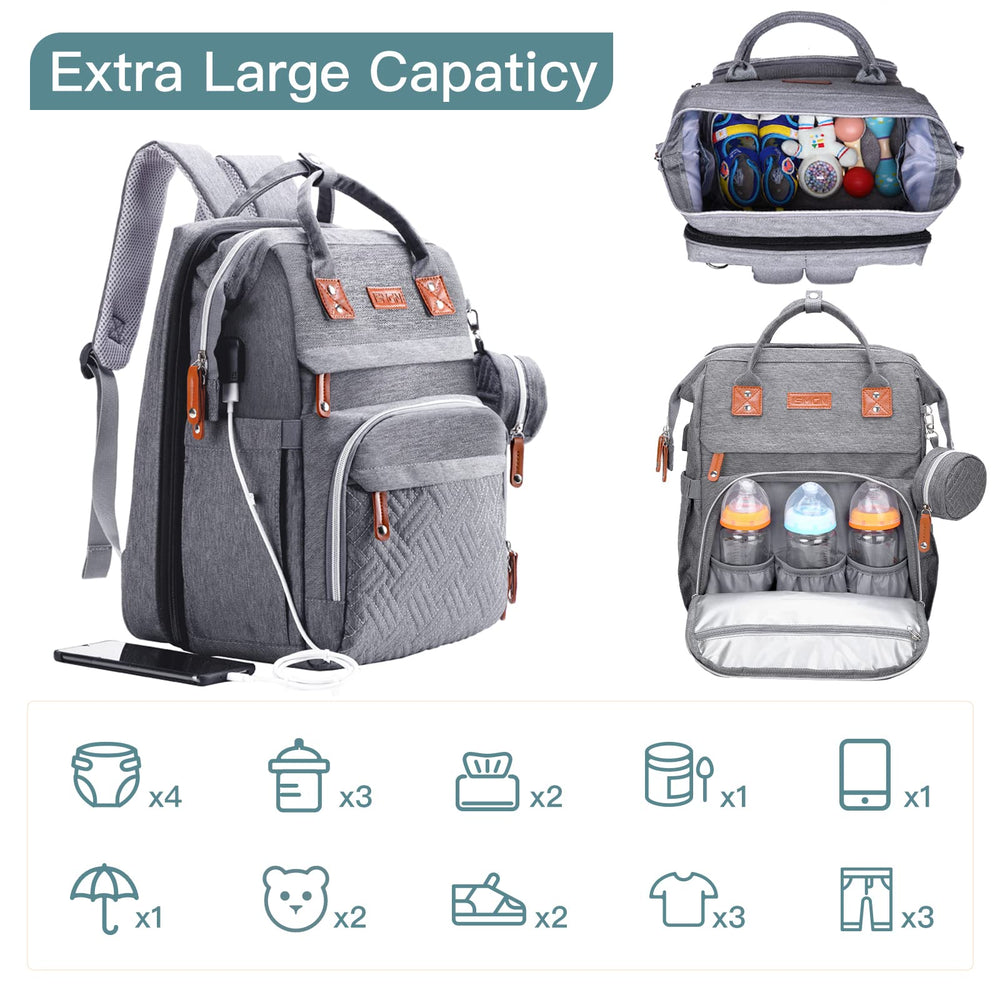 ISMGN diaper bag backpack 25L capacity keeps essentials organized during trips