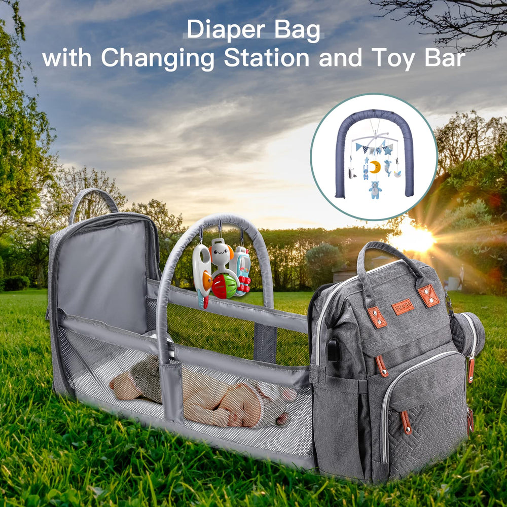 ISMGN diaper bag shows padded back panel and cushioned straps for comfort