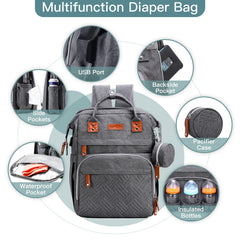 ISMGN diaper bag with waterproof Oxford fabric keeps contents dry
