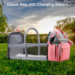 ISMGN 25L main pocket keeps diapers, clothes, and wipes neatly organized.