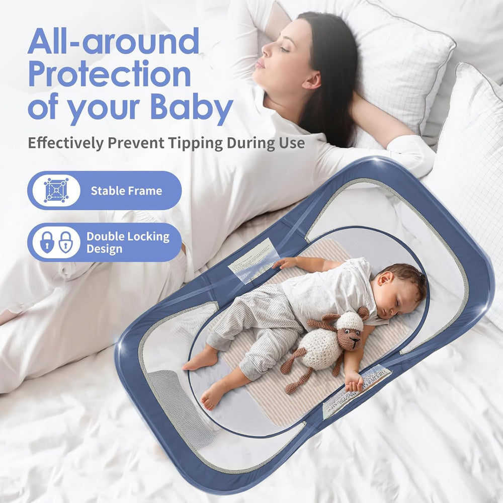 ISELECTOR bassinet with mosquito net for bug-free outdoor naps.