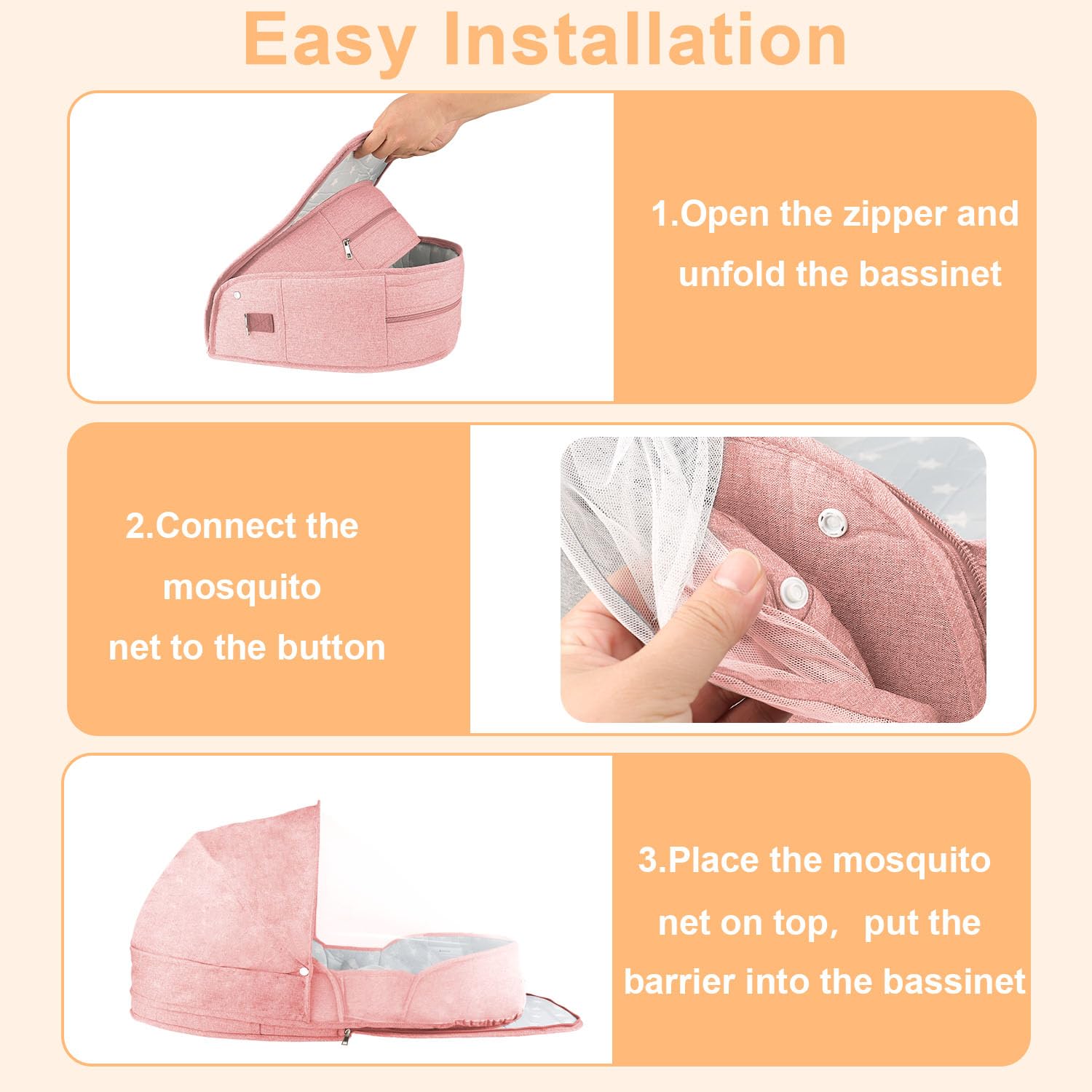 ISELECTOR portable-bassinet-folded-compact-storage demonstrates ultra-compact storage after travel.