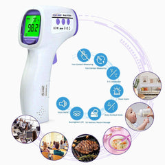 ITA-MED non-contact thermometer used on a sleeping child for safe, stress-free temperature check