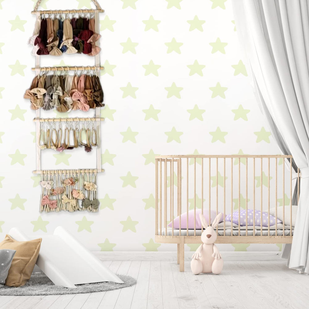 Italle Premium headband organizer mounts easily on walls, doors, or nursery furniture.