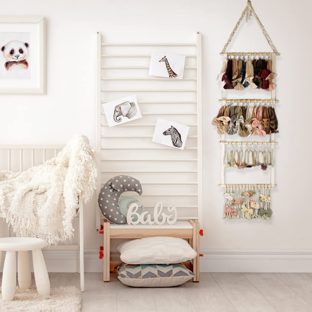 Italle Premium canvas straps aid simple assembly of baby accessories rack.