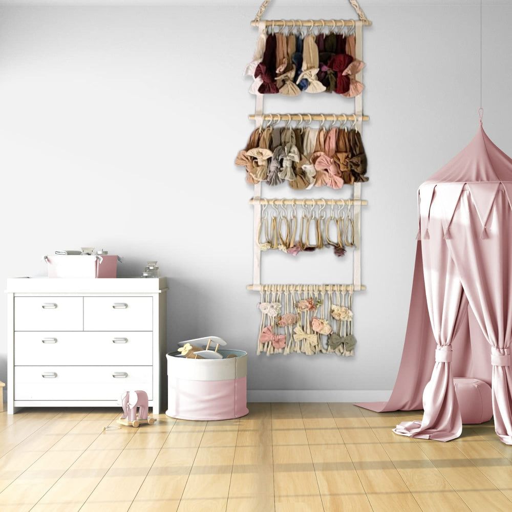 Italle Premium four-row organizer stores up to 60 headbands neatly.
