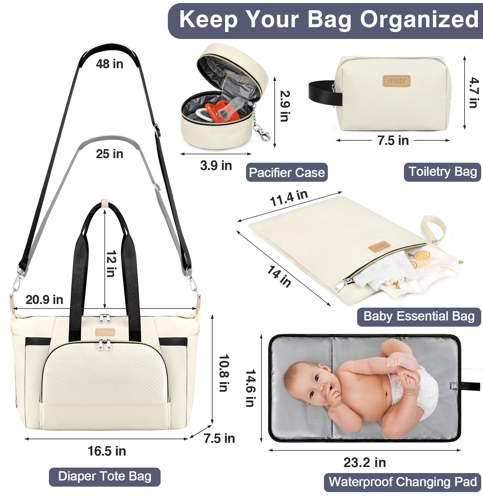 ITIEZY bag back pocket separates wet and dry items for quick freshening up.