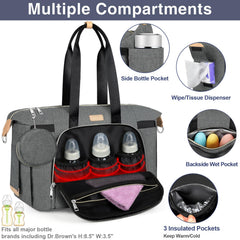 ITIEZY diaper bag tote with portable changing pad for on the go diapering