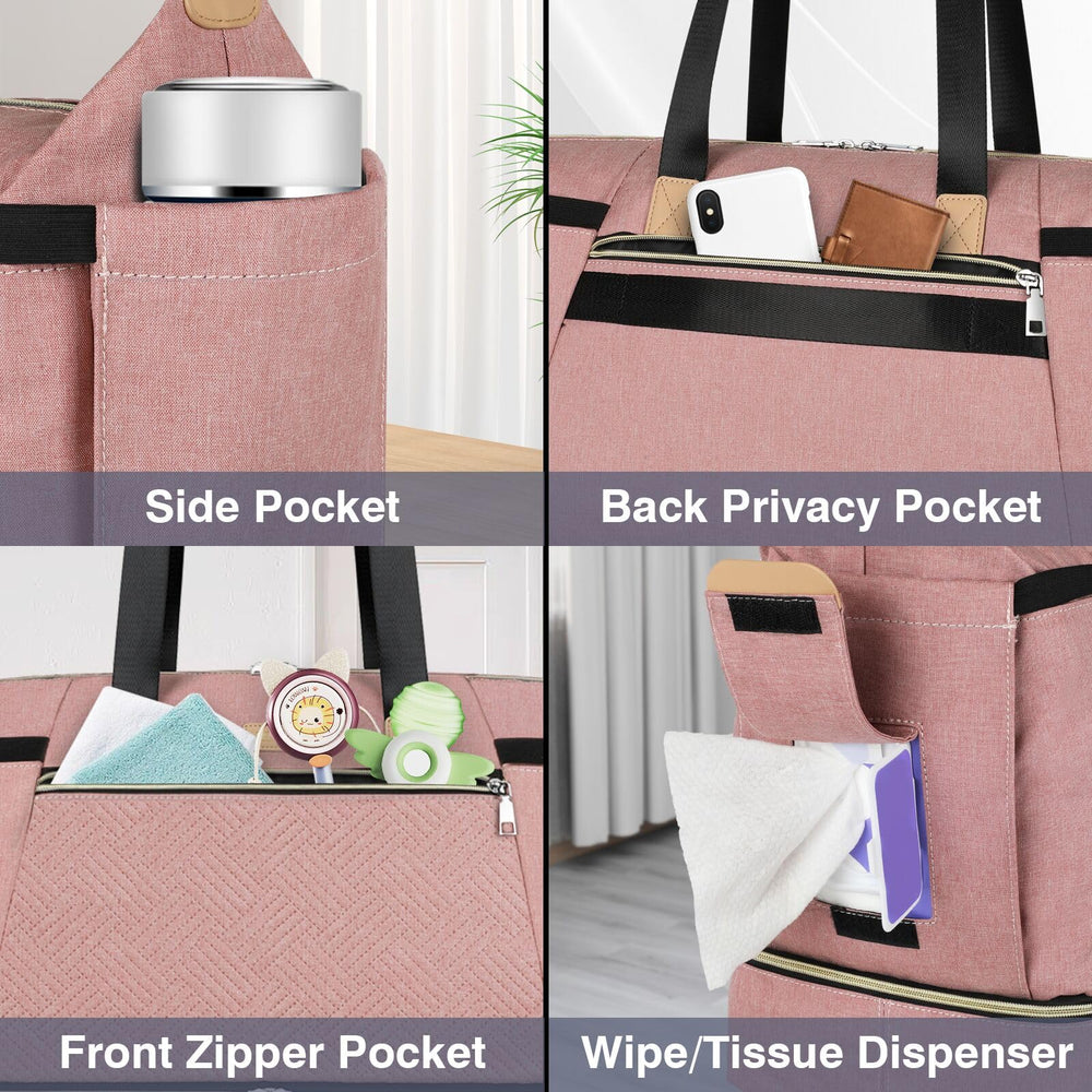 ITIEZY diaper bag tote changing pad provides a clean surface for on-the-go diaper changes.