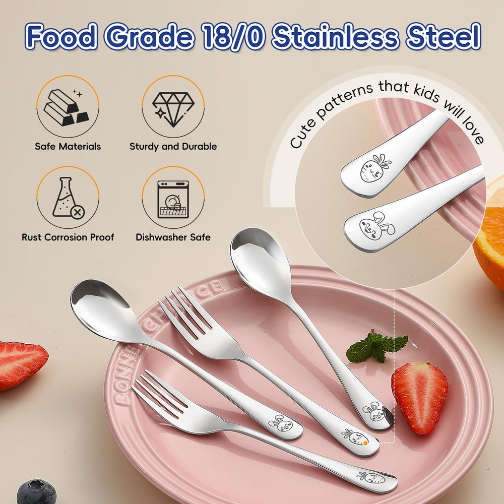 ITITT carrot and bunny pattern adds playful appeal during meals.