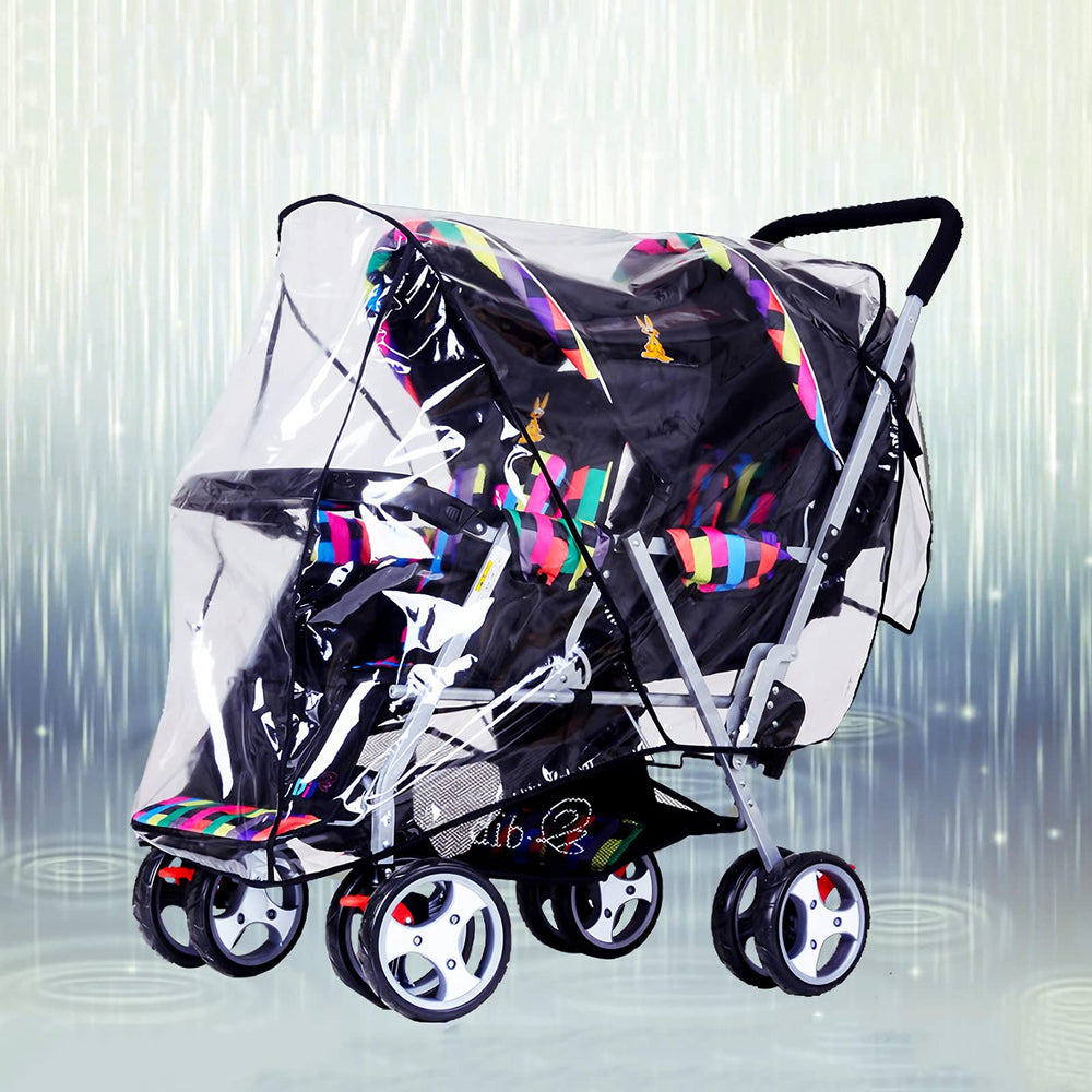 ITODA Tandem Twins rain cover waterproof zipper prevents leaks in rain.
