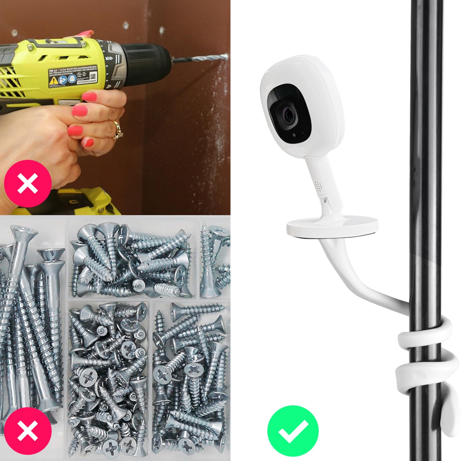 iTODOS aluminum-silicone construction ensures sturdy, safe support for Nanit Pro monitor.