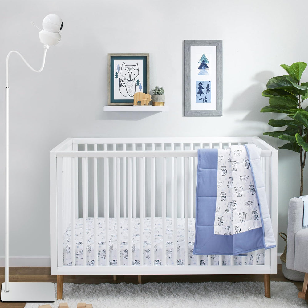iTODOS floor stand in a white nursery blends with decor and stays accessible