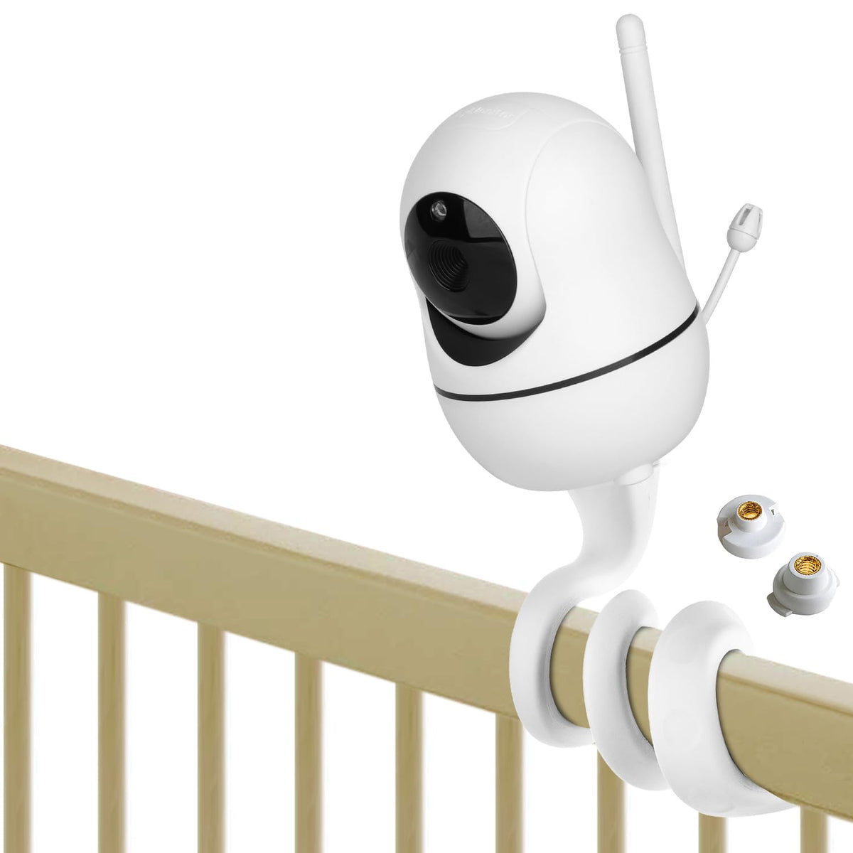 itodos baby monitor mount on HelloBaby HB65 crib for clear night-time viewing