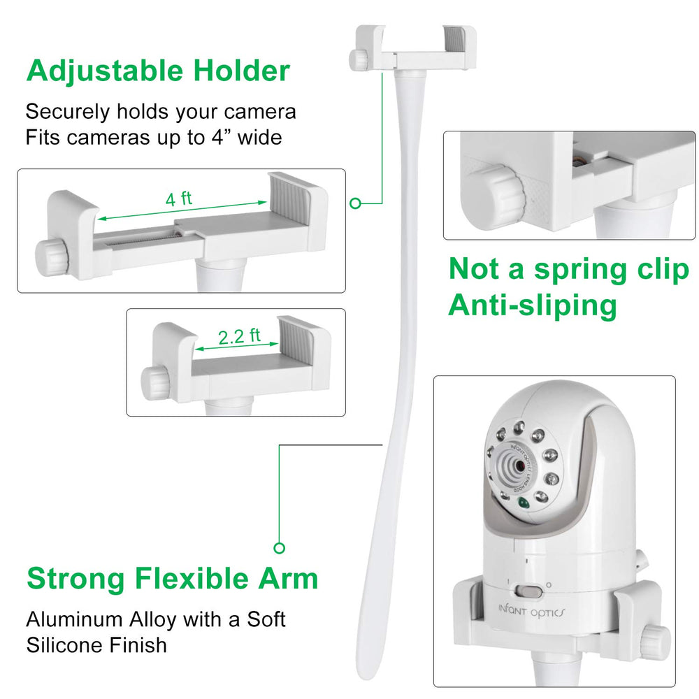 iTODOS crib shelf attachment keeps monitors securely on furniture.