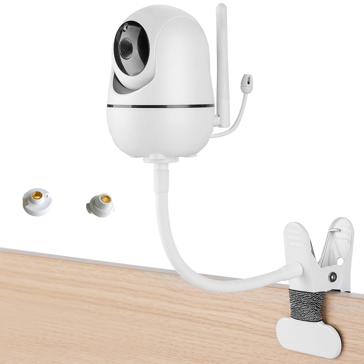 iTODOS flexible baby monitor mount clips to crib rail for stable viewing
