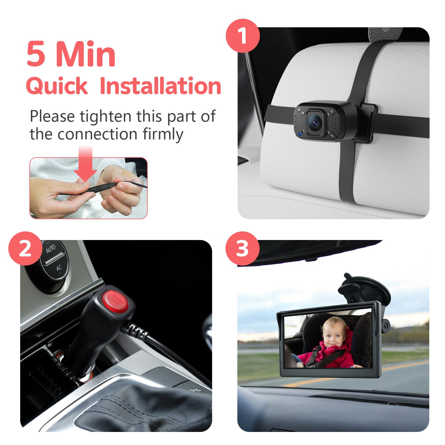 Itomoro easy 5-minute installation with elastic headrest straps