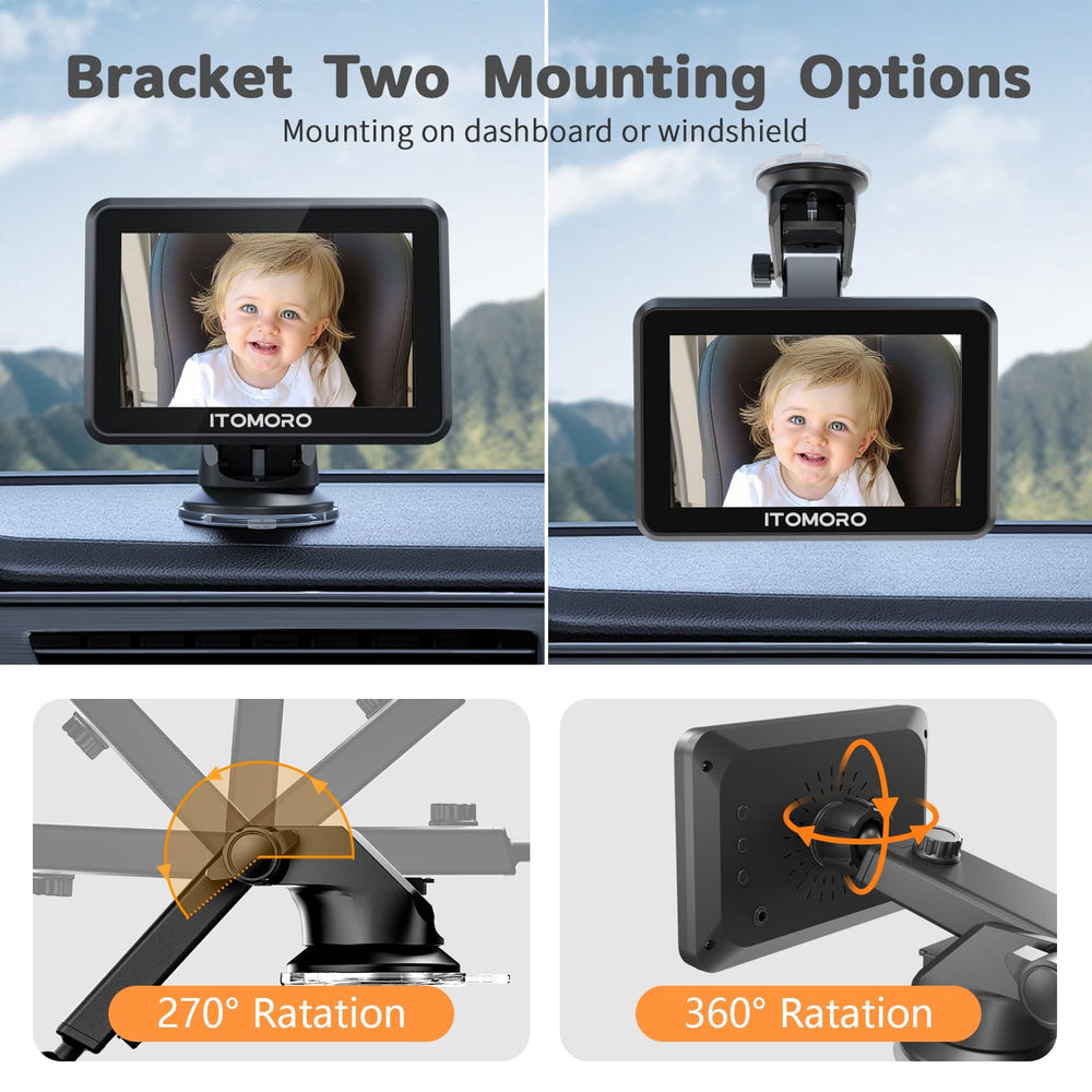 Itomoro Baby Car Camera easy install with headrest straps for quick setup.