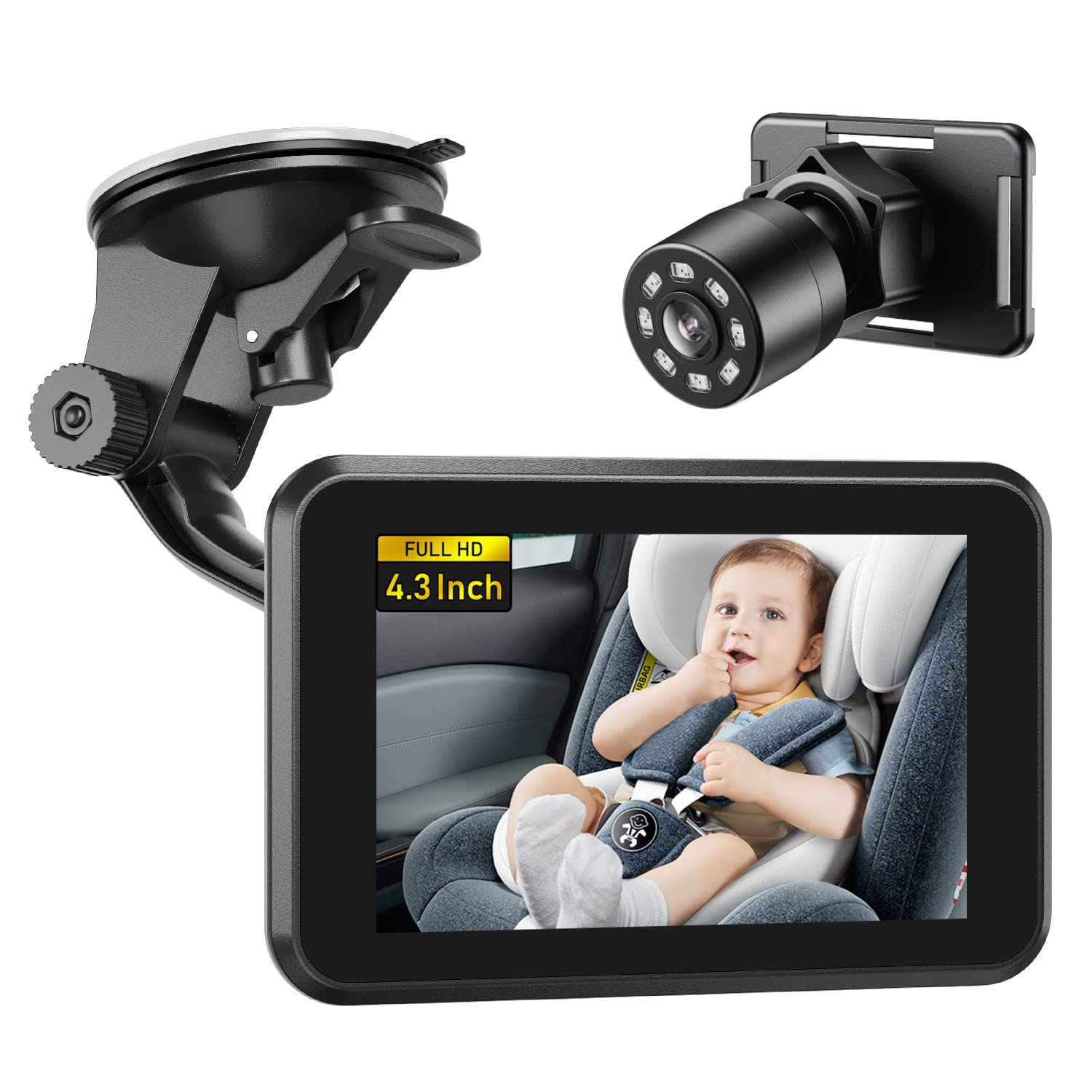 Itomoro baby car camera installed on headrest for quick setup