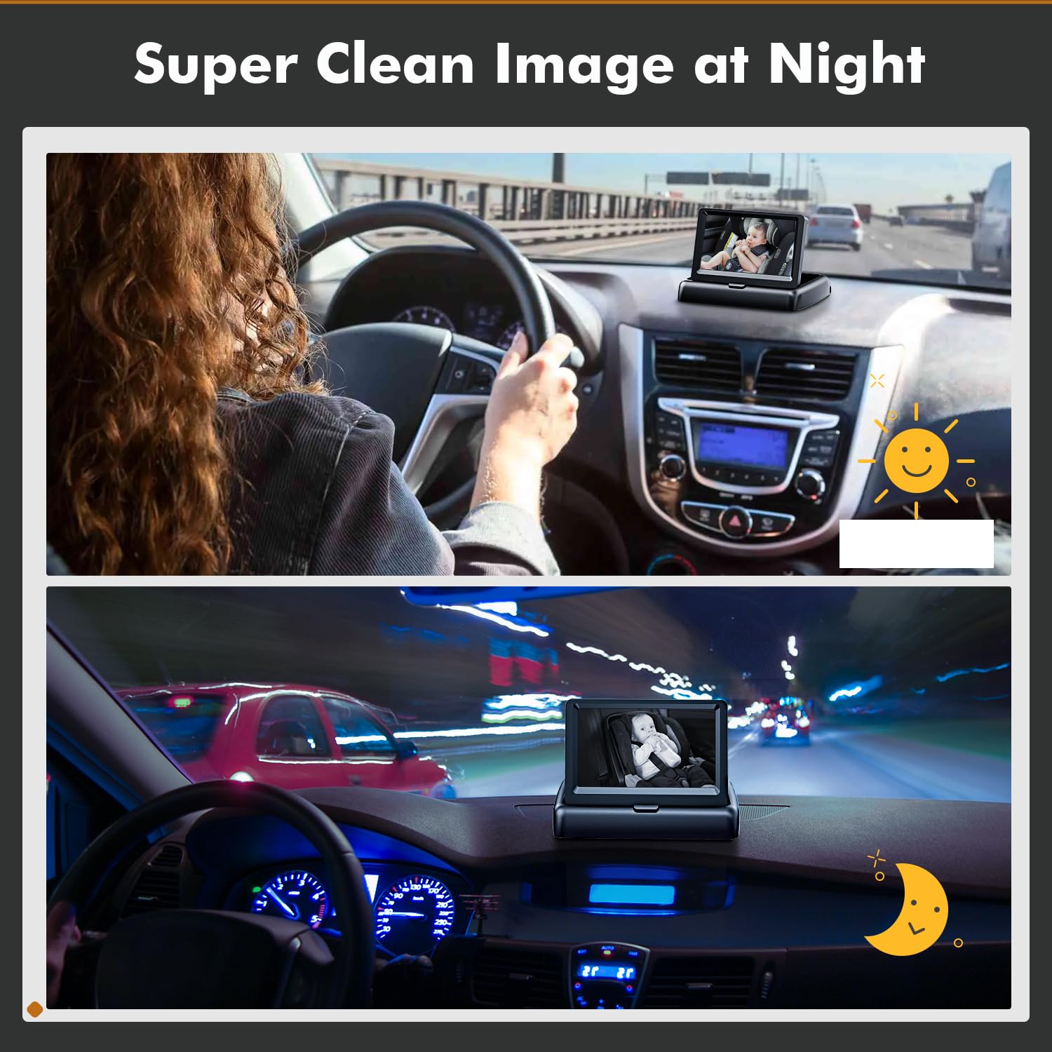 Itomoro Baby Car Camera stable-design minimizes on-road shake.