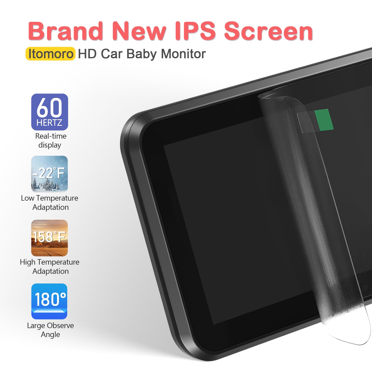 Itomoro Baby Car Camera suction-cup mount stays steady without shakes.