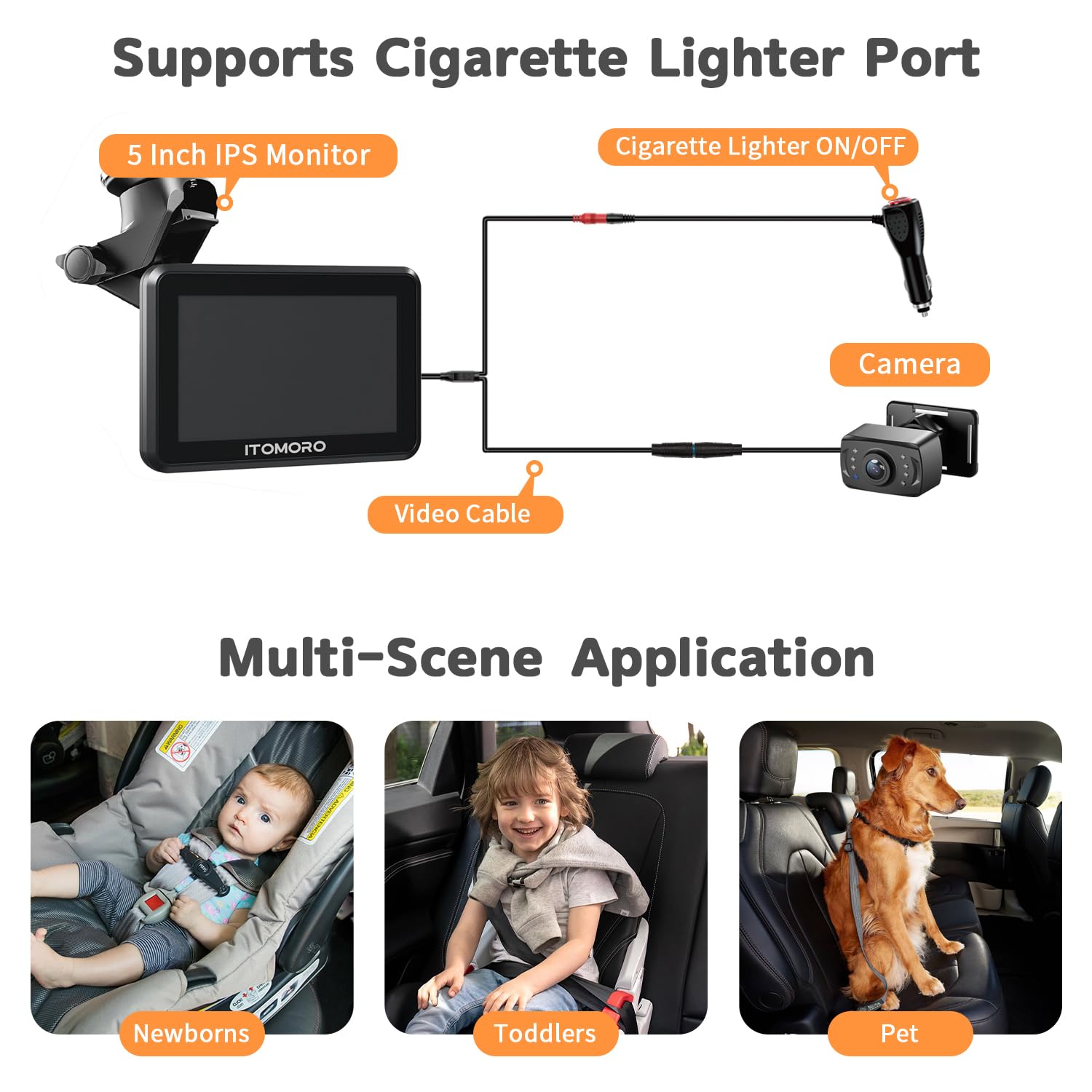 Itomoro Baby Car Camera water-resistant design withstands temperature changes year-round.