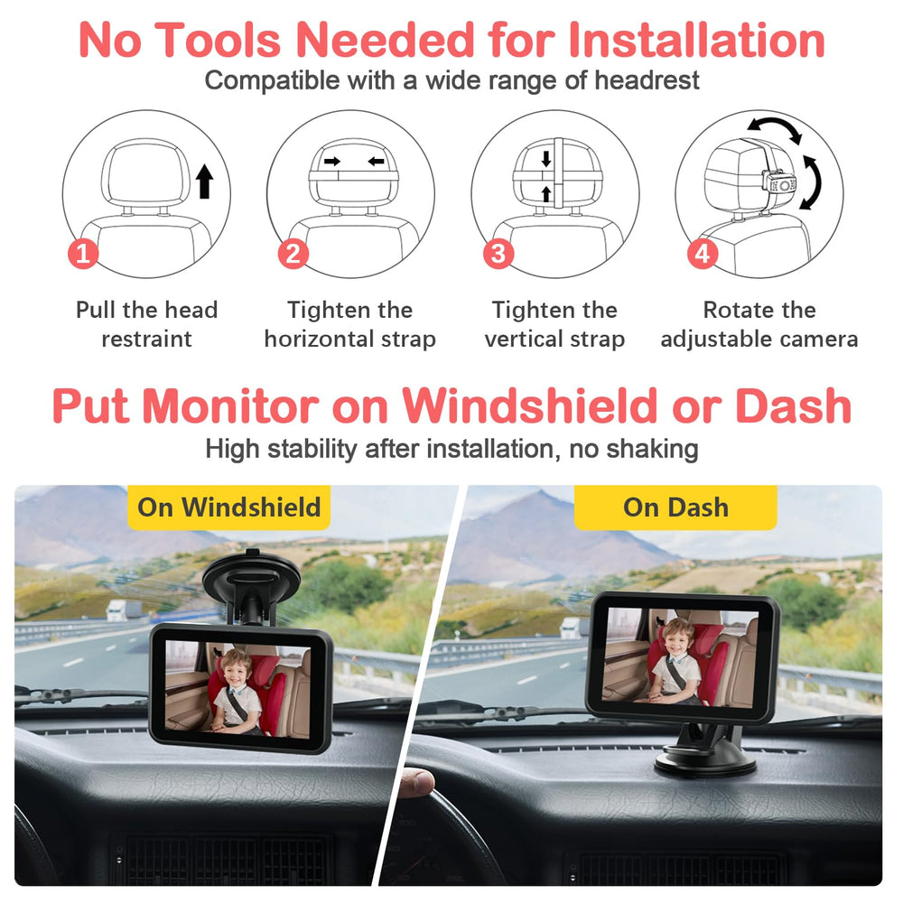Itomoro Baby Car Camera wide-view captures broader sightlines for safer driving.