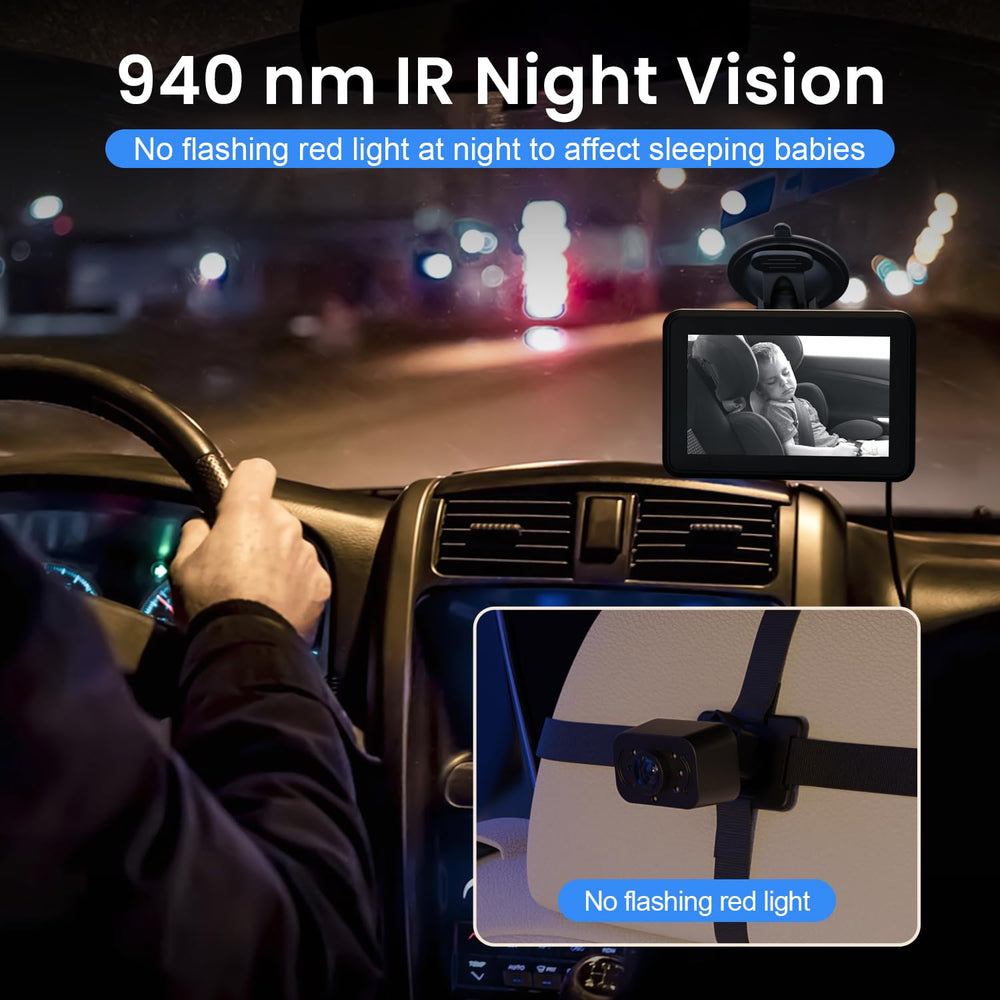 Itomoro baby car mirror suction-cup mount provides secure attachment during trips.