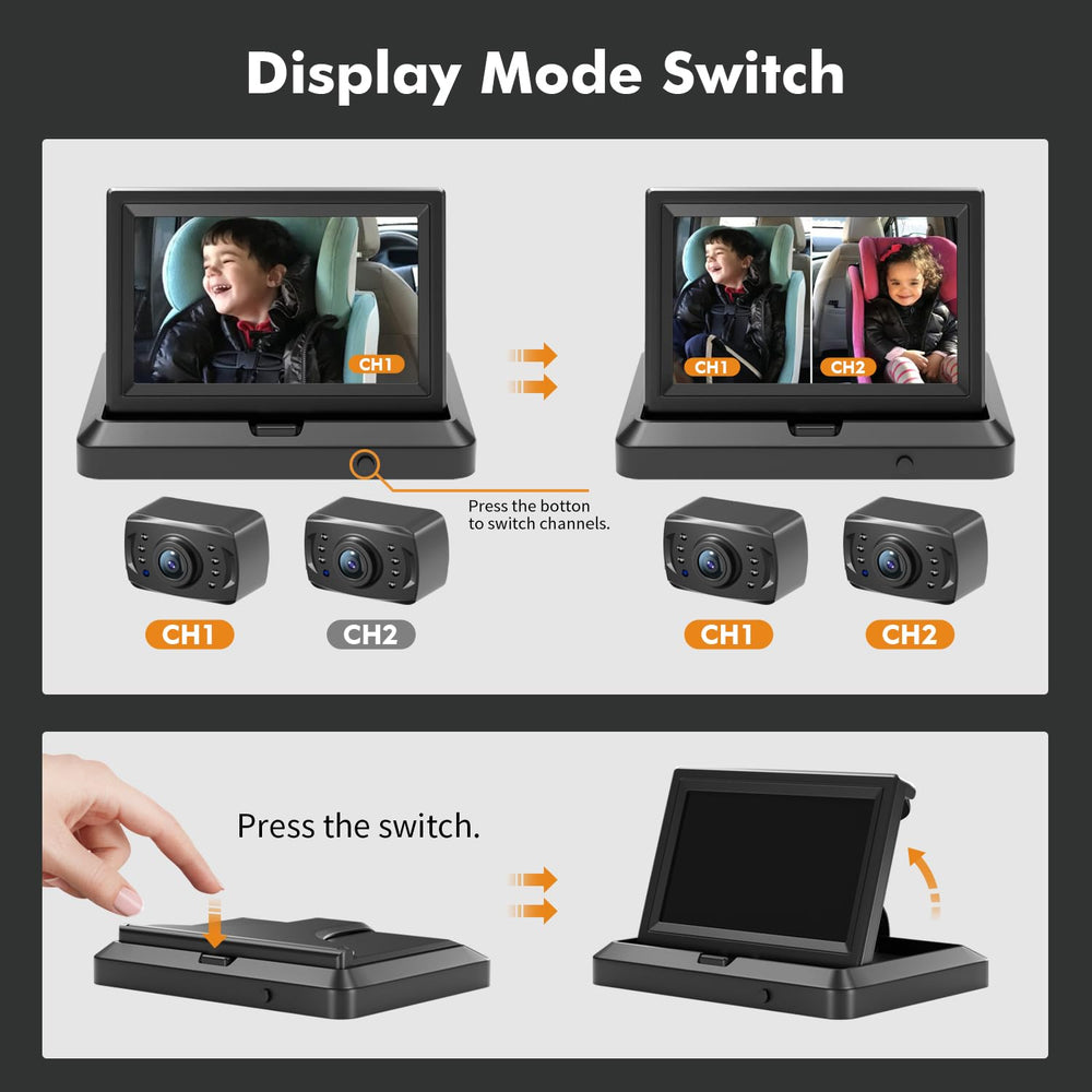 Itomoro backseat displayer auto-activates for immediate monitoring.