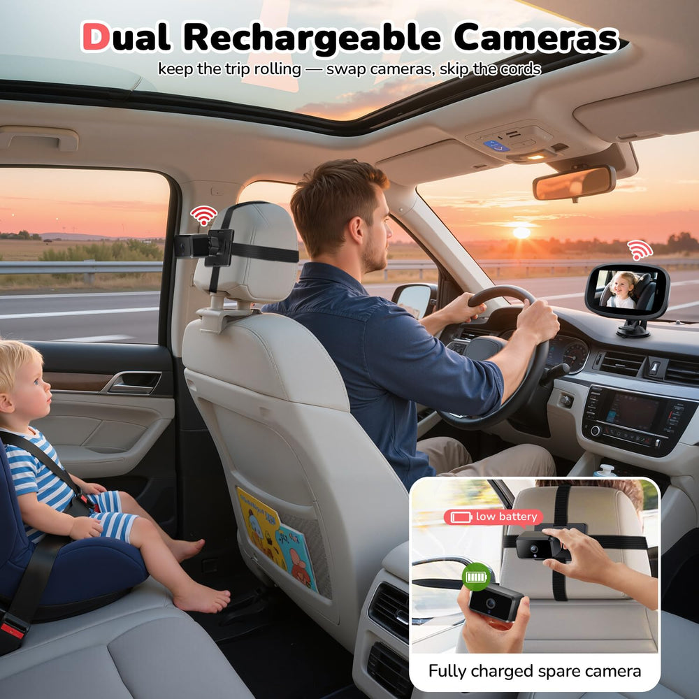 Itomoro headrest mount with 360-degree rotation adjusts camera angles.