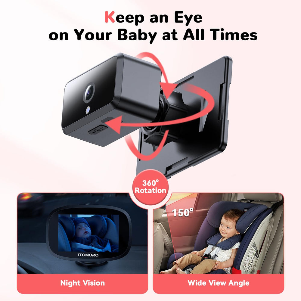 Itomoro headrest mount attachment enabling quick, tool-free installation.