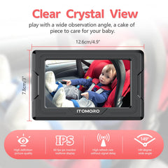 Itomoro 940nm night vision provides clear backseat visibility without disturbing sleep.