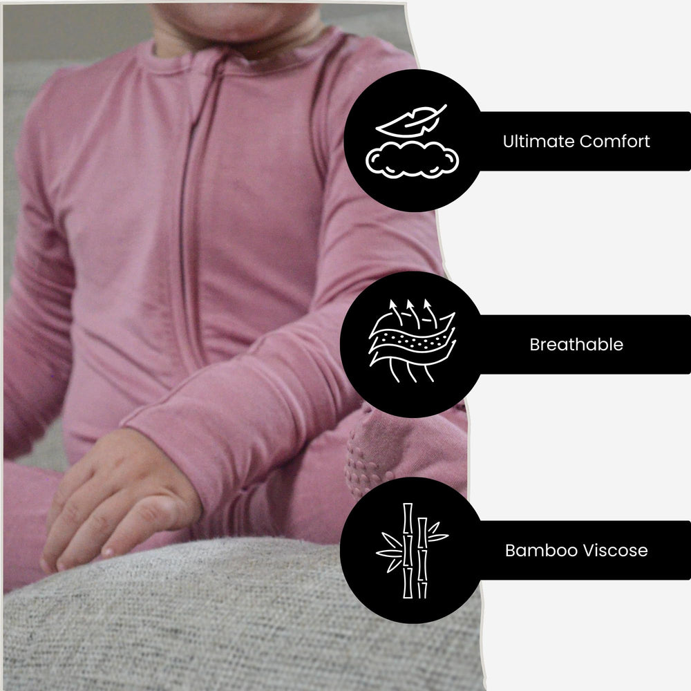 Itsy Bitsy Boutique breathable bamboo fabric helps regulate temperature for year-round comfort.