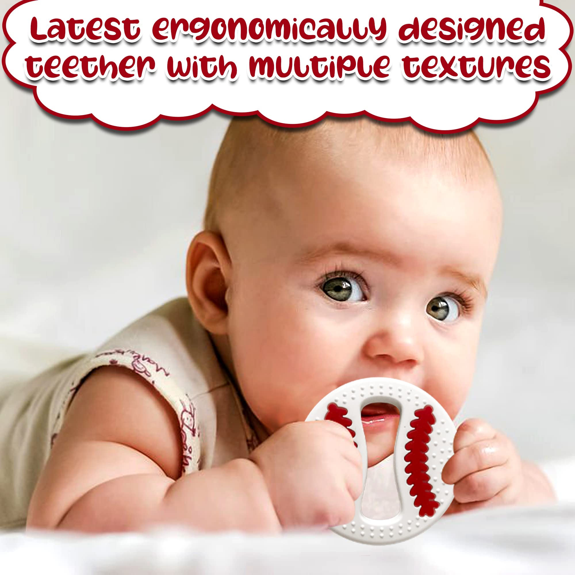Itybity teether universal clip-ready design shows compatibility with multiple pacifier clips