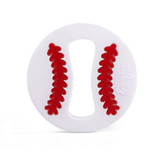 Itybity silicone baseball teether closeup textures for soothing gums