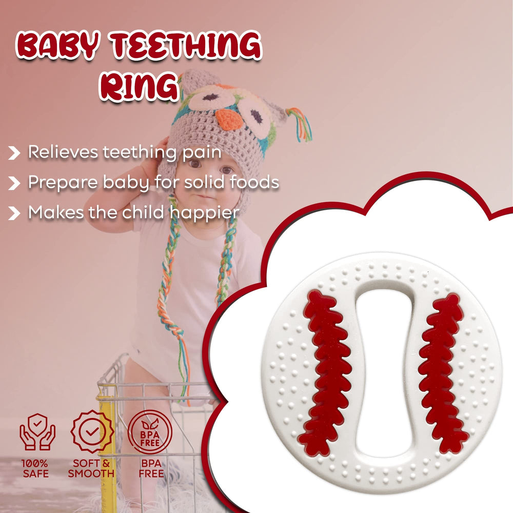 Itybity silicone teether easy-grip handle helps babies hold during comfort
