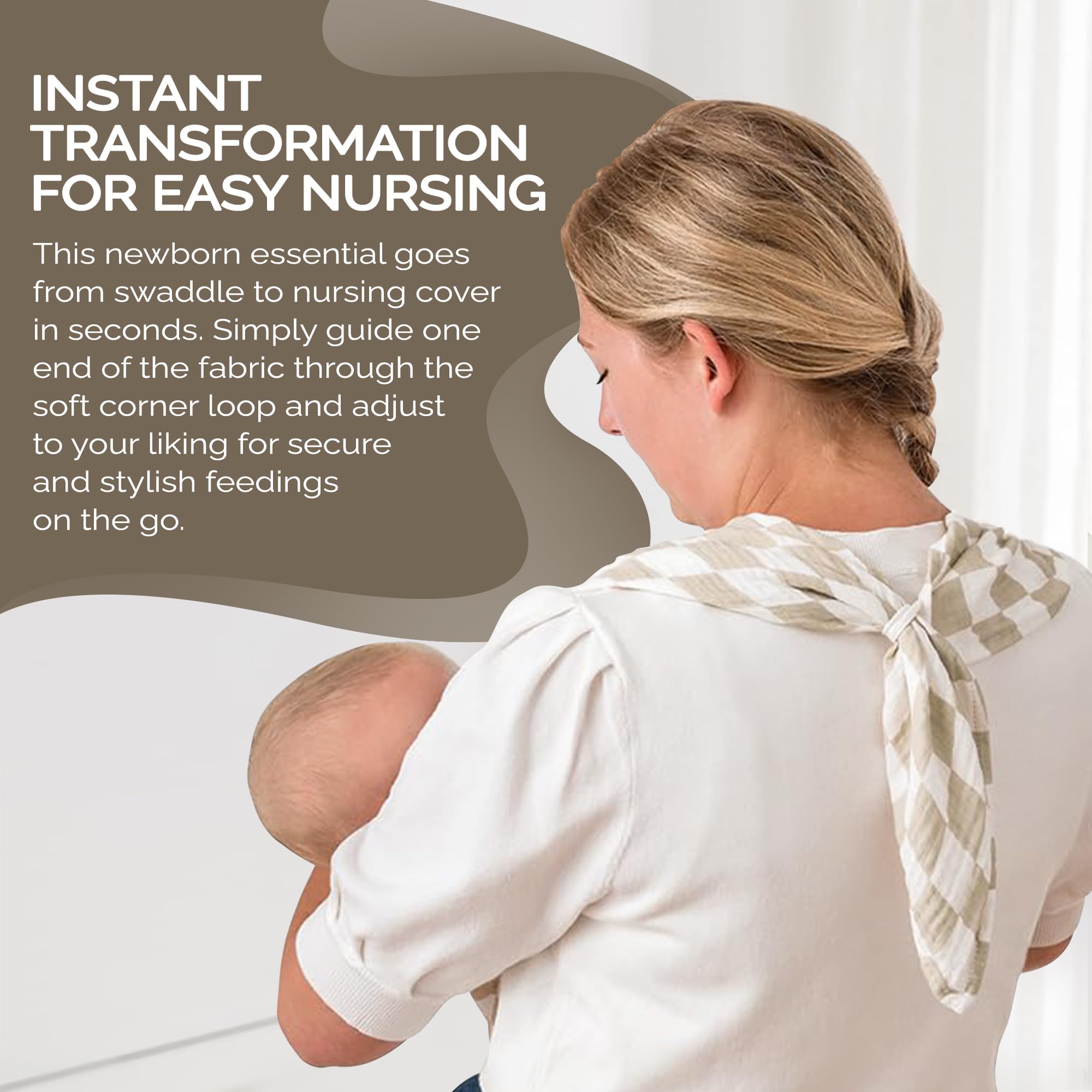 Itzy Ritzy Breastfeeding Boss cover doubles as a burp cloth after feeding.