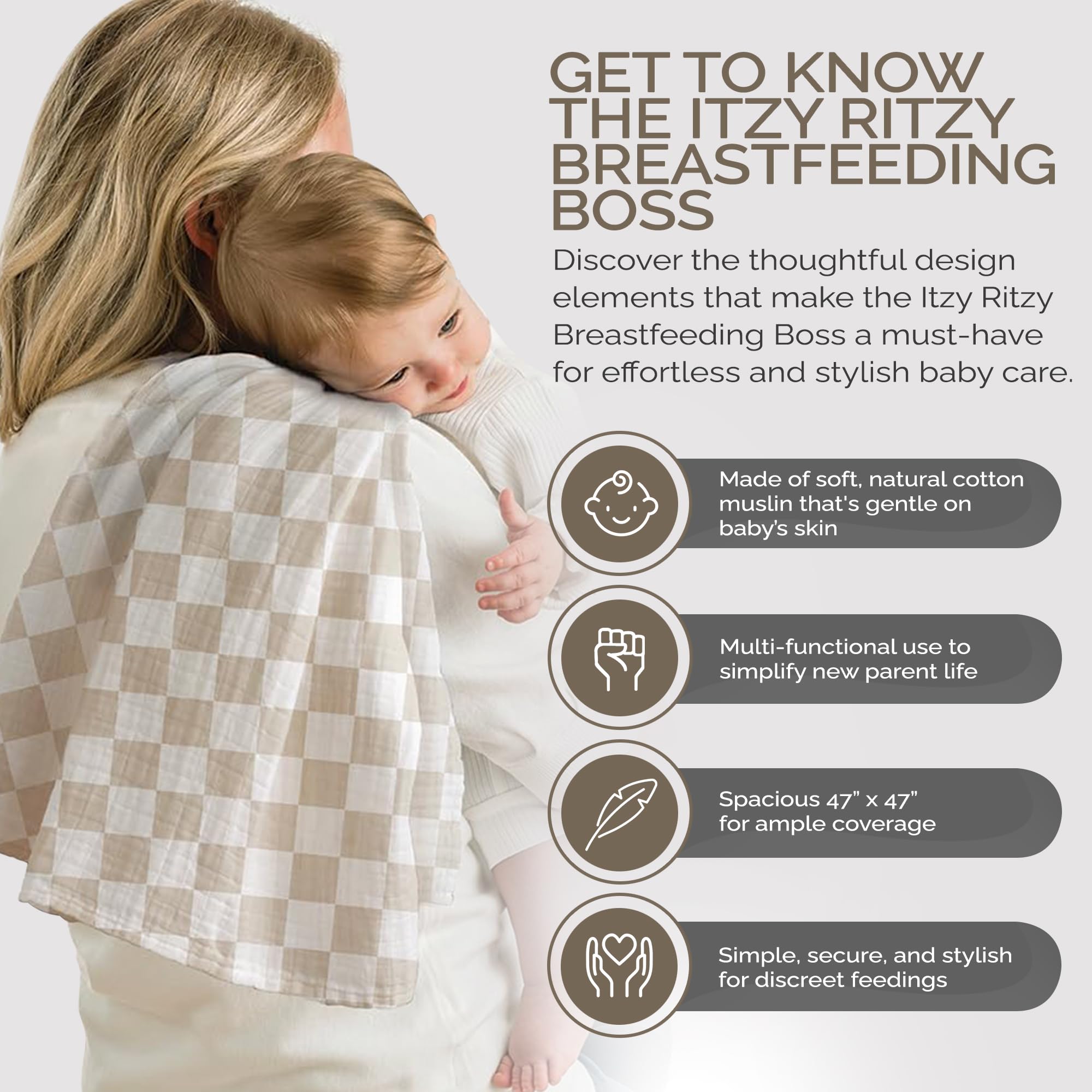 Itzy Ritzy Breastfeeding Boss cover car-seat canopy for privacy during feeds.