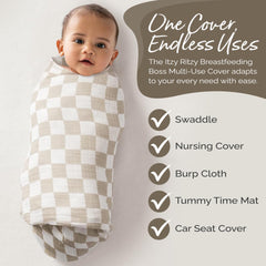 Itzy Ritzy Breastfeeding Boss cover tummy time mat for play and exploration.
