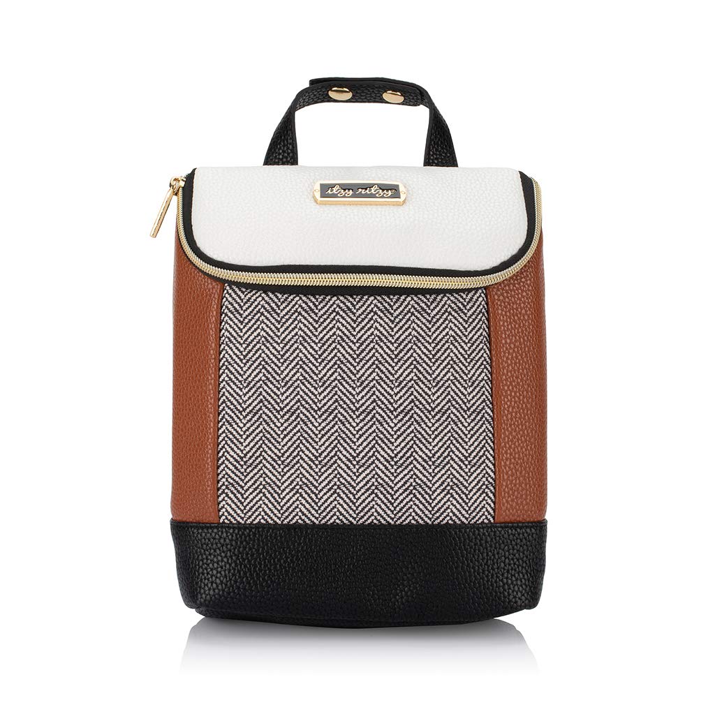 Itzy Ritzy insulated bottle bag coffee cream-stroller-attachment enables hands-free parenting on the go.