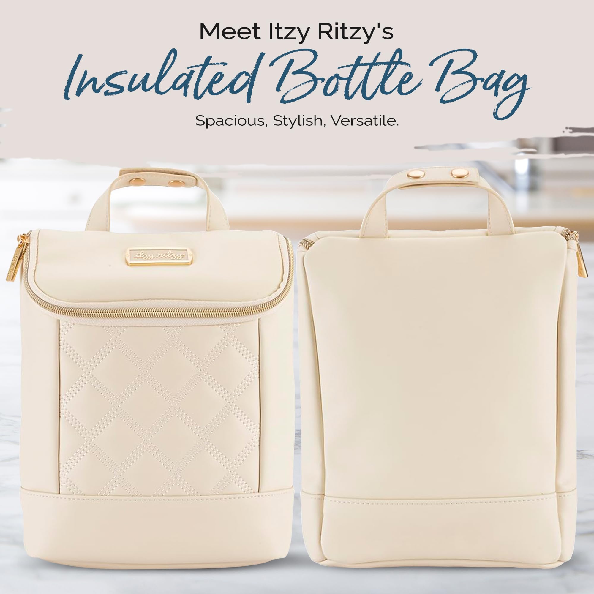 Itzy Ritzy insulated bottle bag holds 3 bottles—great for day trips and outings