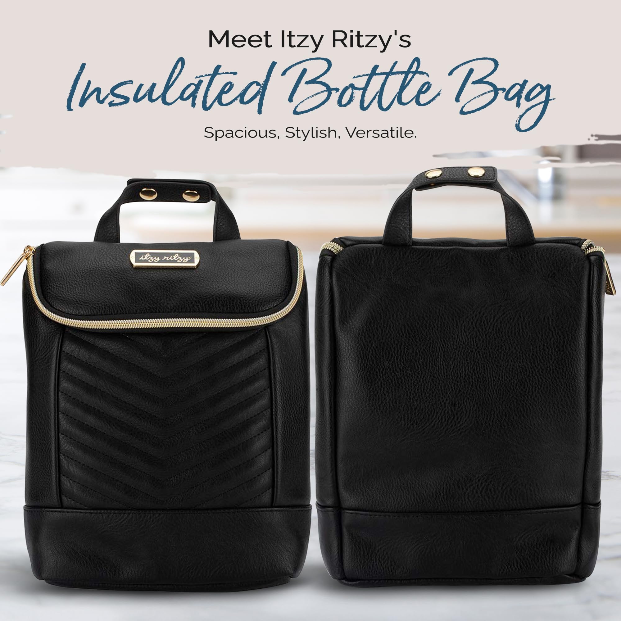 Itzy Ritzy insulated bottle bag holds up to three tall bottles for easy day trips