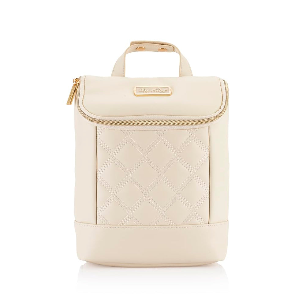 Itzy Ritzy insulated bottle bag interior shows roomy space for up to three bottles