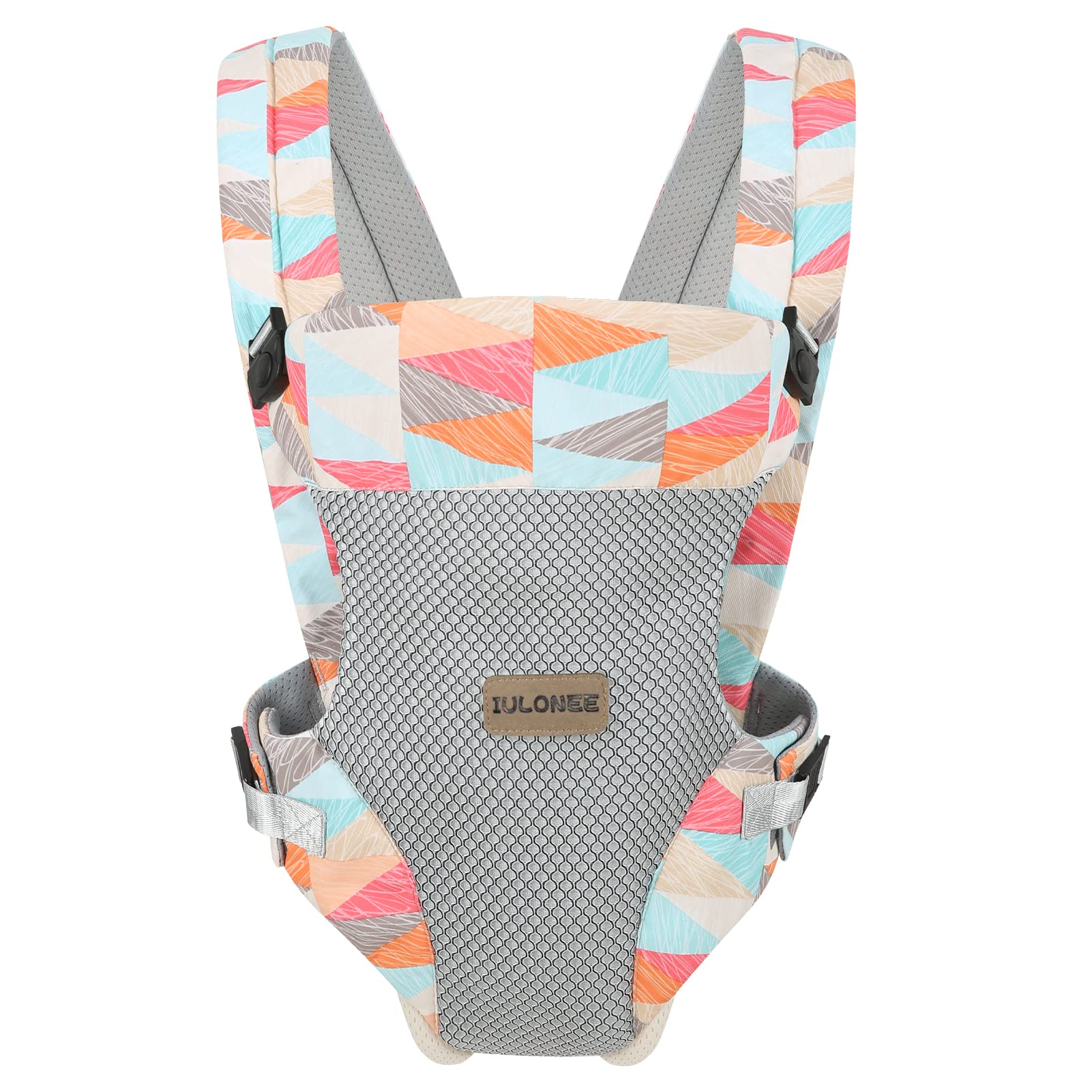 IULONEE baby carrier in use demonstrates secure front-carry during a stroll