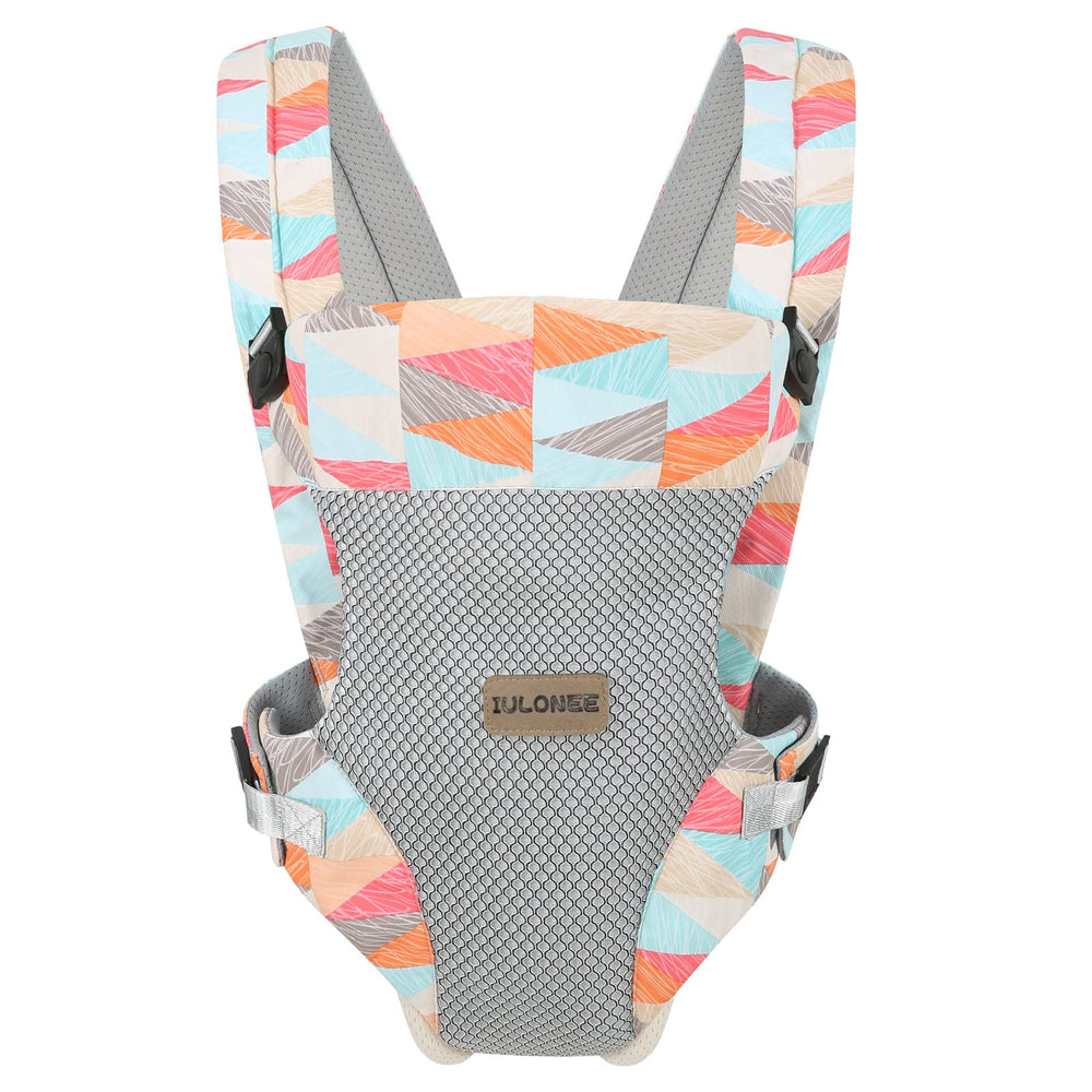 IULONEE baby carrier in use demonstrates secure front-carry during a stroll