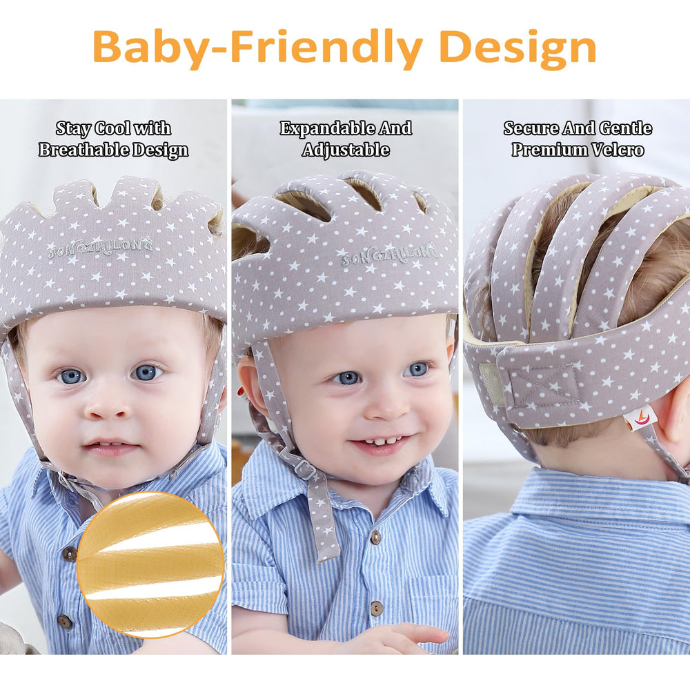 IULONEE Baby Head Protector back view highlights ventilation and breathable design.